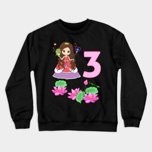 3rd birthday Princess Prince Frog Crewneck Sweatshirt